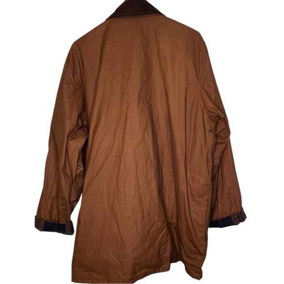 Vintage Castlebrooke Made in England Waxed Cotton Jacket Wool Blend Lining Sz L - Picture 5 of 9